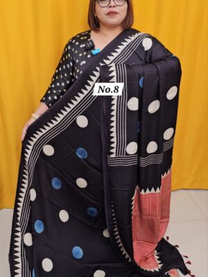 9TH AUG MEGA SALE - PURE AJRAKH MODAL SILK SAREE (NO.8)