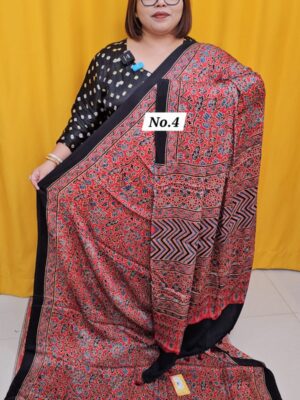 9TH AUG MEGA SALE - PURE AJRAKH MODAL SILK SAREE (NO.4)