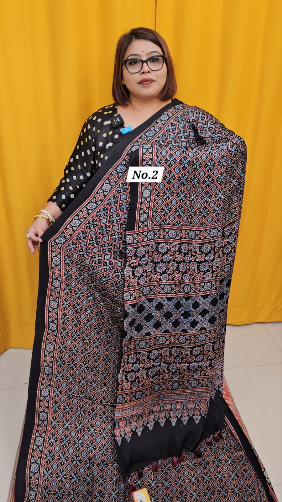 9TH AUG MEGA SALE - PURE AJRAKH MODAL SILK SAREE (NO.2)