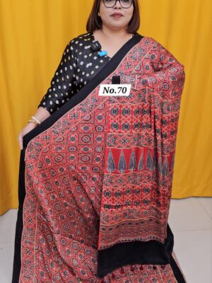 12TH AUG MEGA SALE - PURE AJRAKH MODAL SILK SAREE (NO.70)