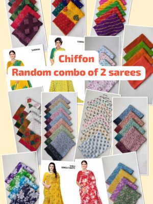 CHIFFON RANDOM COMBO OF 2 SAREES