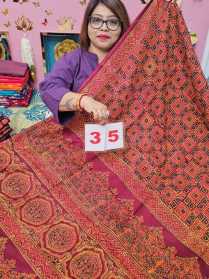 12TH SEP 2ND LIVE - PURE MODAL MASLIN MULTI BLOCK SAREE (NO.35)