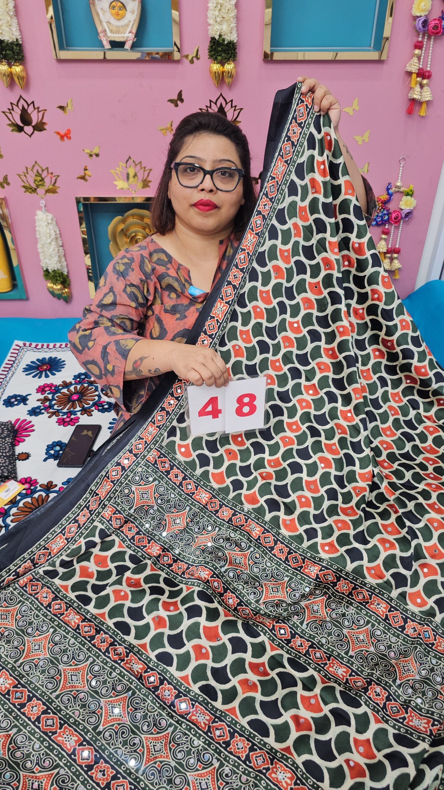 14TH SEP LIVE – PREMIUM MIRROR CREPR MODAL SAREE (NO.48)