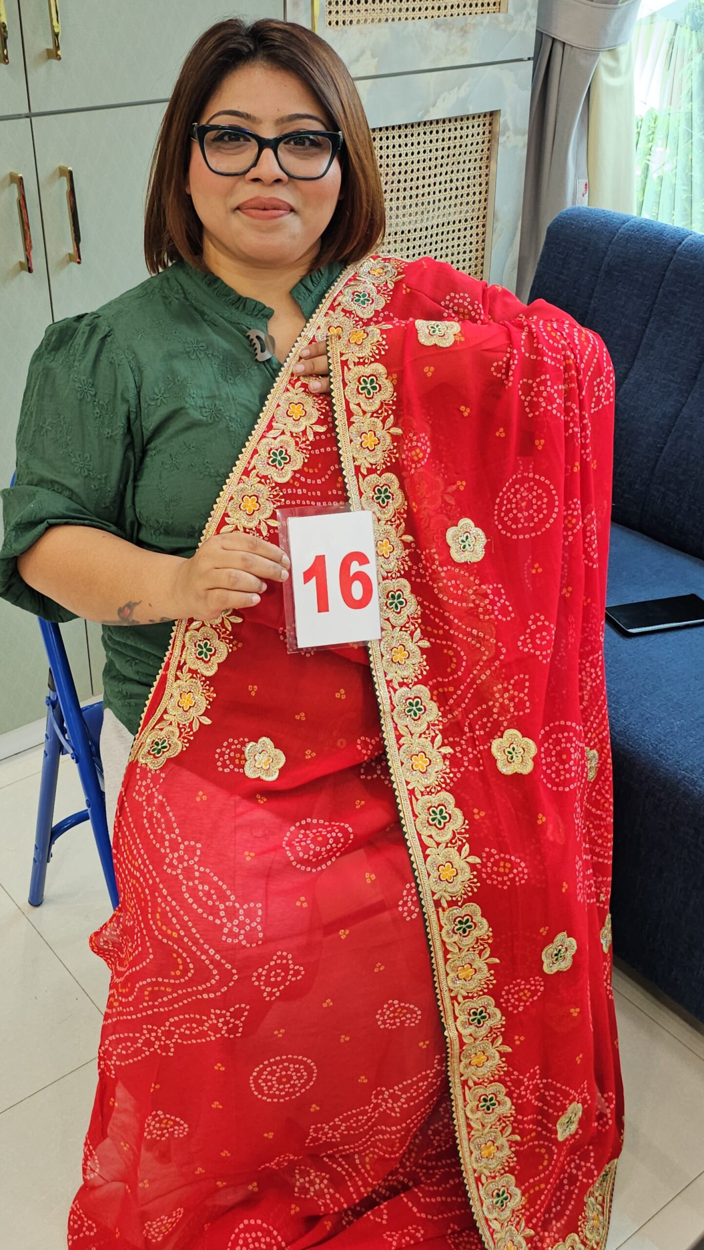 6TH SEP LIVE - MOSS CHIFFON SAREE (NO.16)