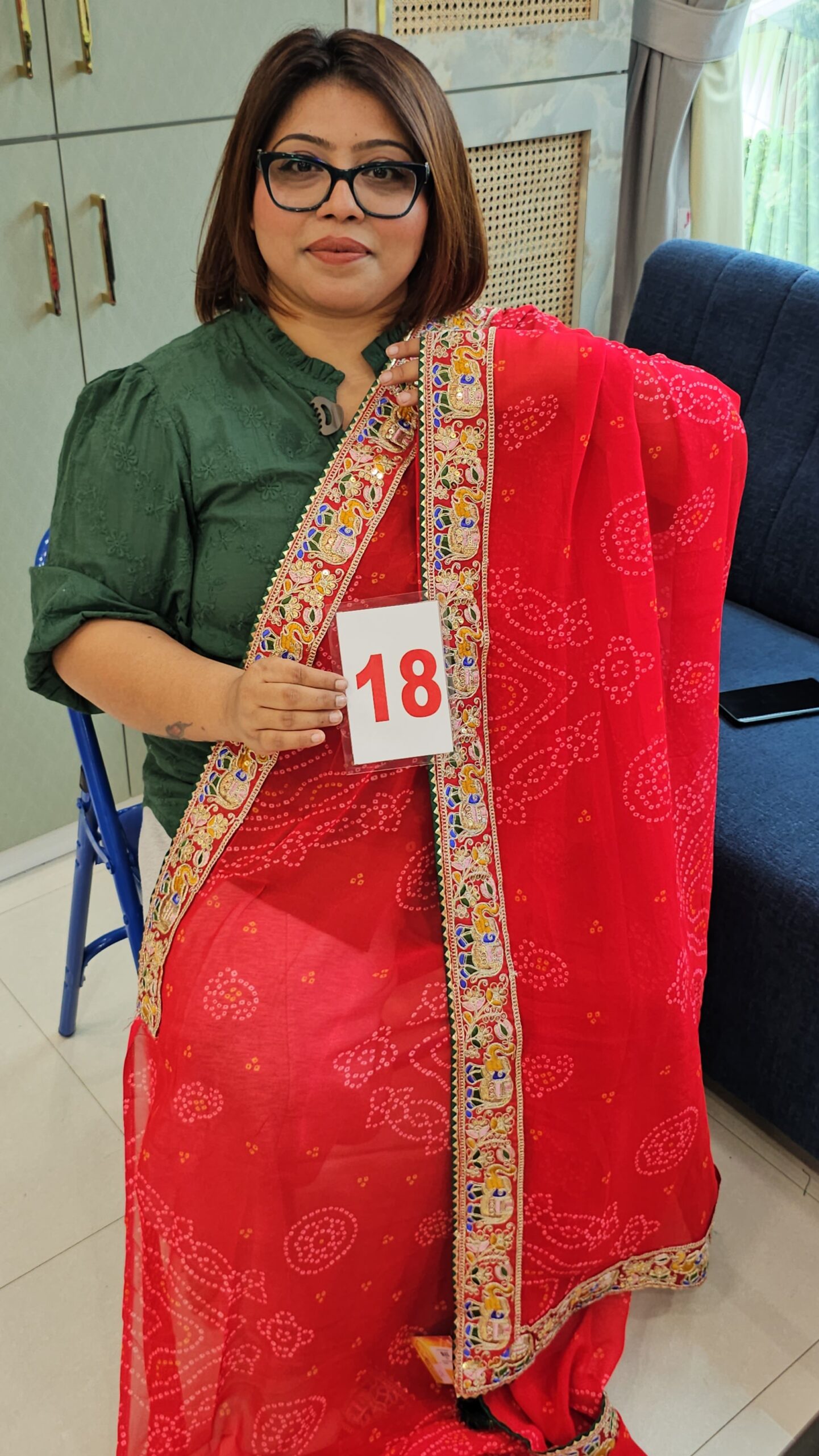6TH SEP LIVE - MOSS CHIFFON SAREE (NO.18)