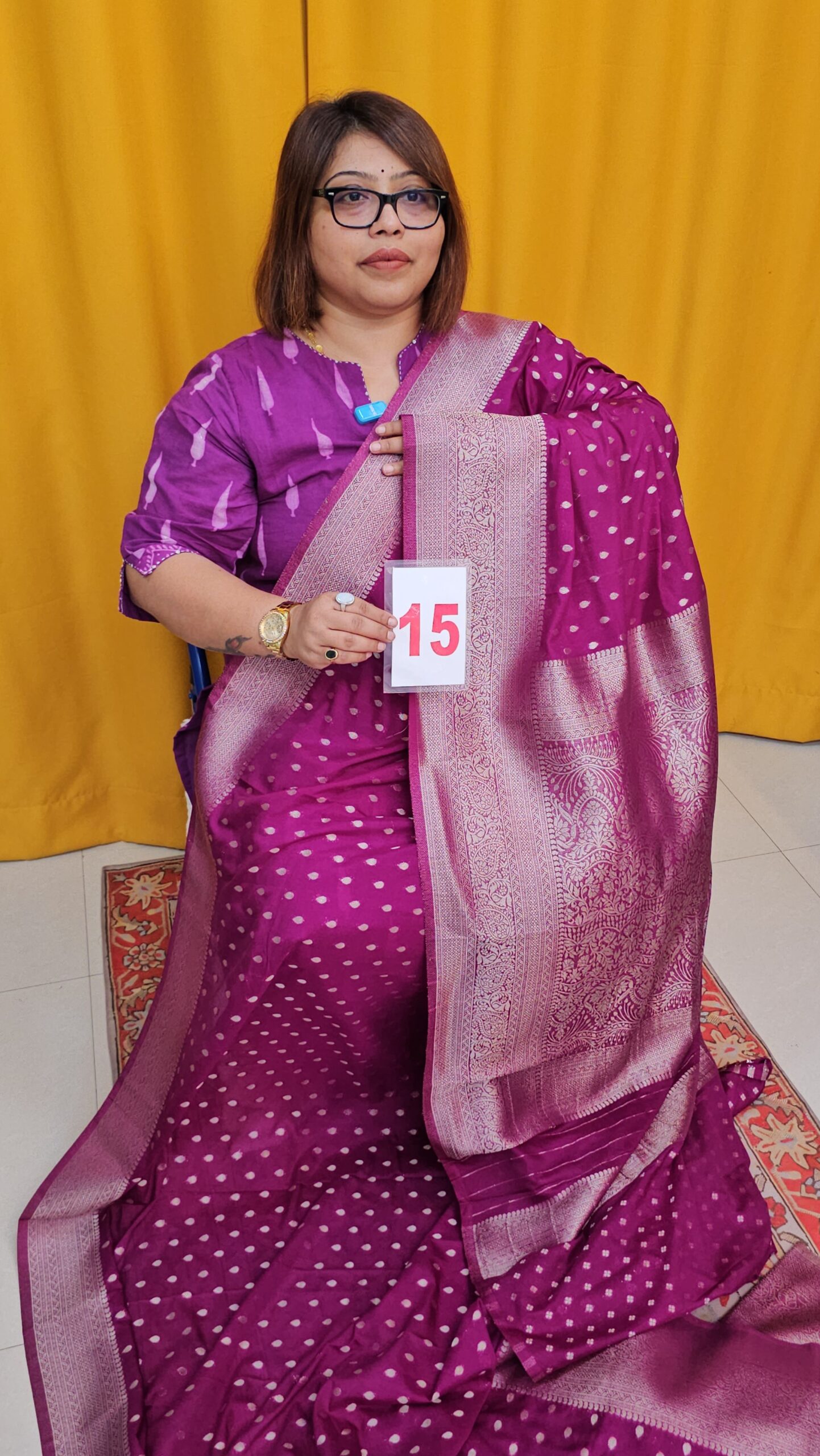 8TH SEP LIVE - GEORGETT SILK KHADDI SAREE (NO.15)