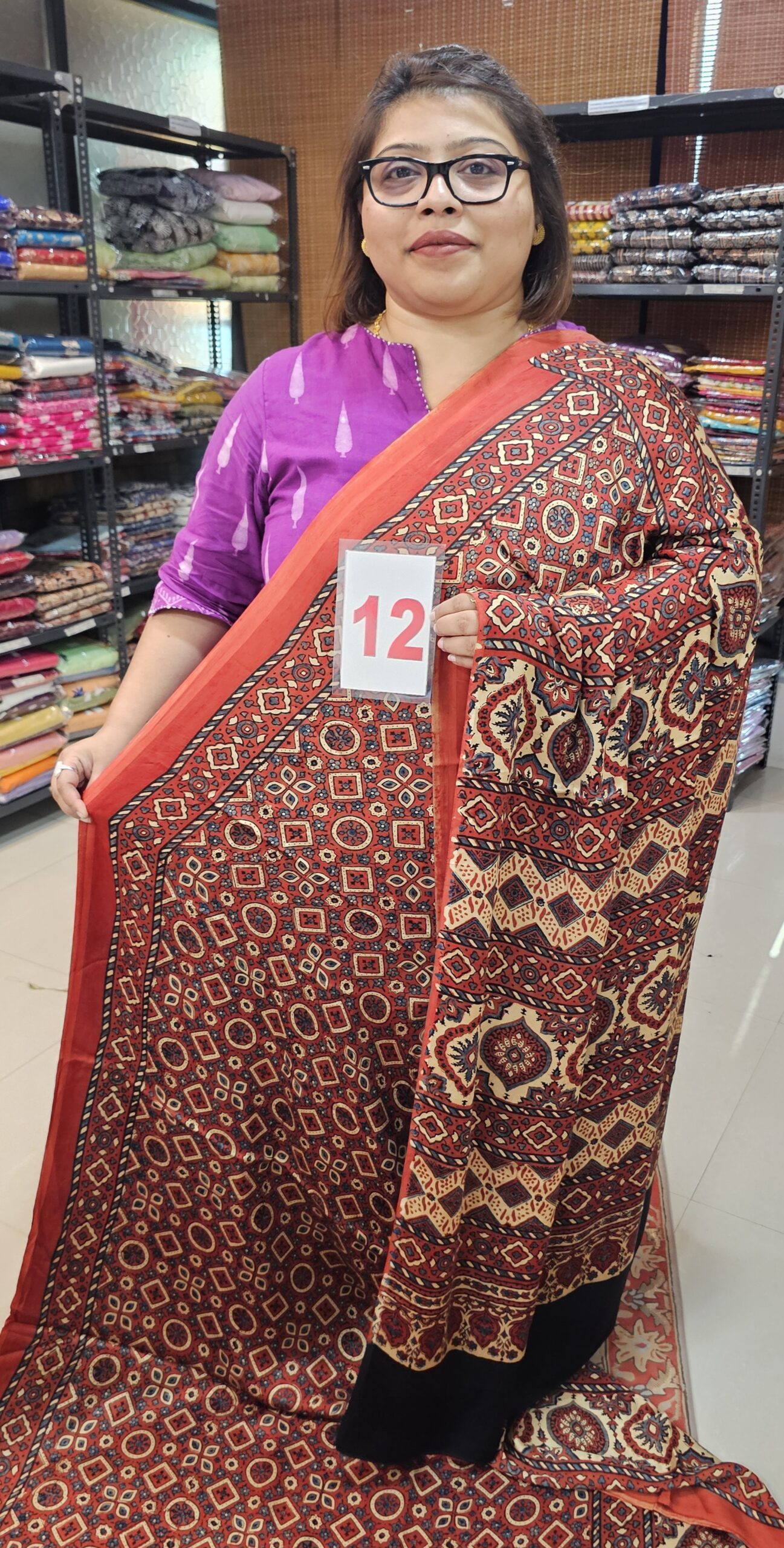 8TH SEP LIVE - DEFECTIVE AJRAKH SAREE (NO.12)