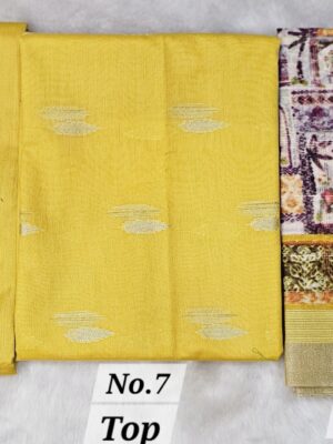 13TH SEP LIVE - PURE HANDLOOM SILK 3 PC DRESS MATERIAL (NO.7)