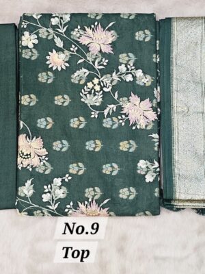 13TH SEP LIVE - PURE HANDLOOM SILK 3 PC DRESS MATERIAL (NO.9)