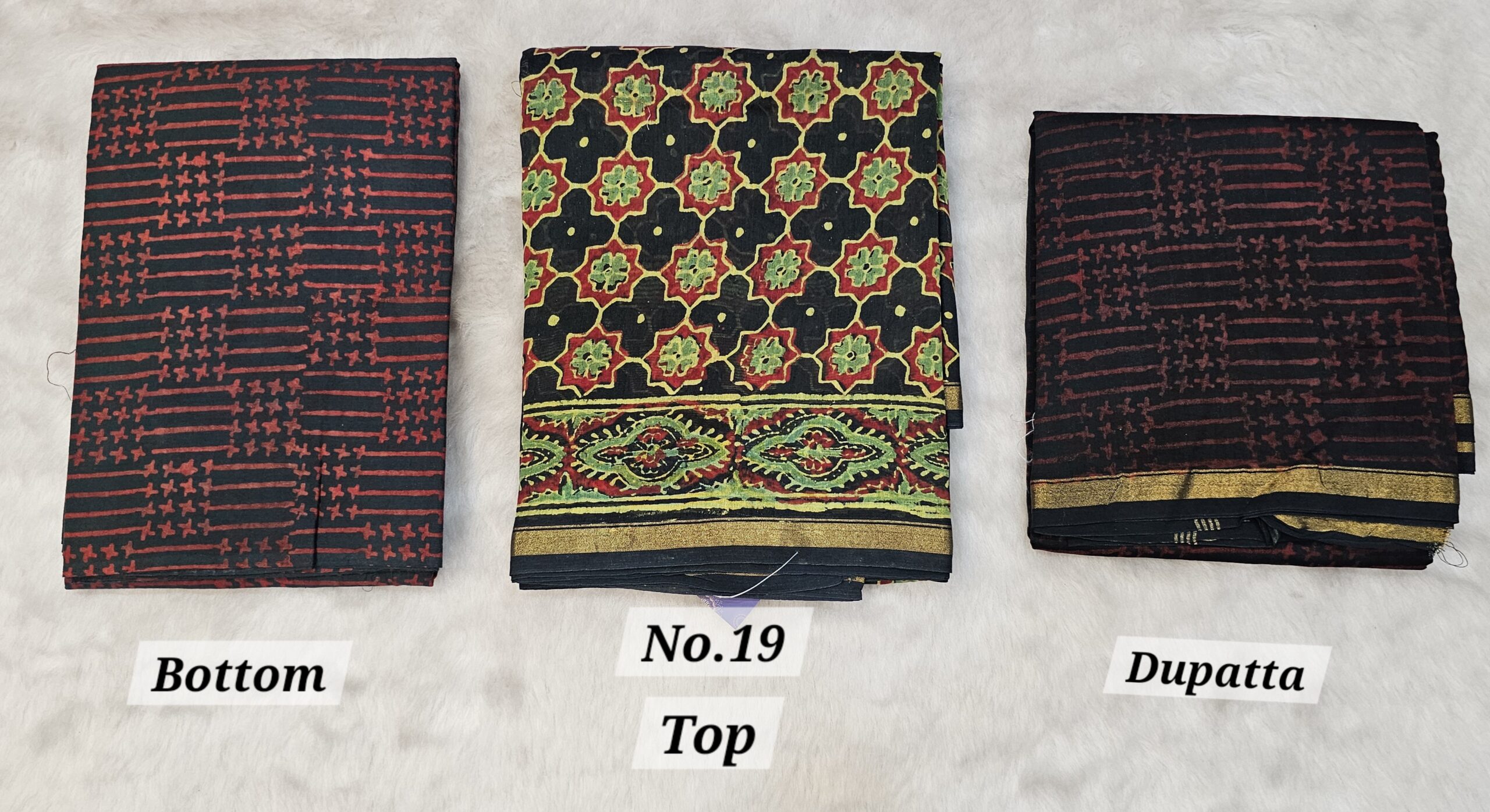 13TH SEP LIVE - CHANDERI SILK 3 PC DRESS MATERIAL (NO.19)