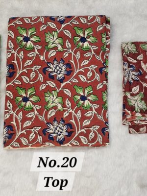 13TH SEP LIVE - KALAMKARI 3 PC DRESS MATERIAL (NO.20 B)