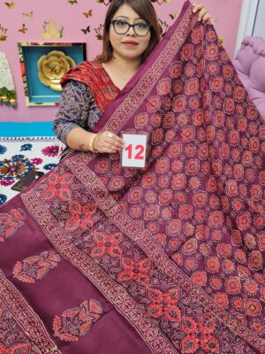 25TH SEP LIVE – PURE MODAL MASLIN BLOCK SAREE (NO.12)