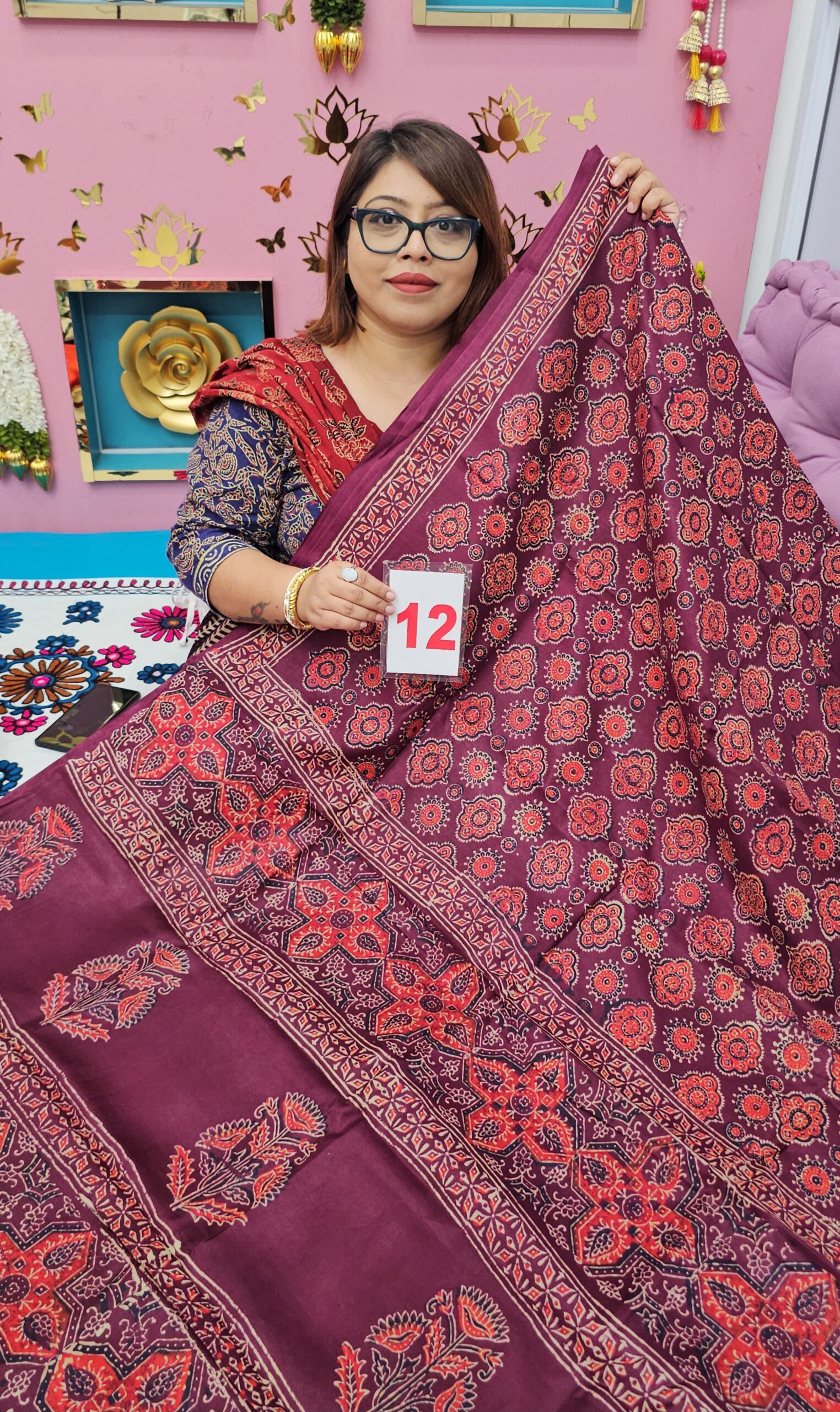 25TH SEP LIVE – PURE MODAL MASLIN BLOCK SAREE (NO.12)