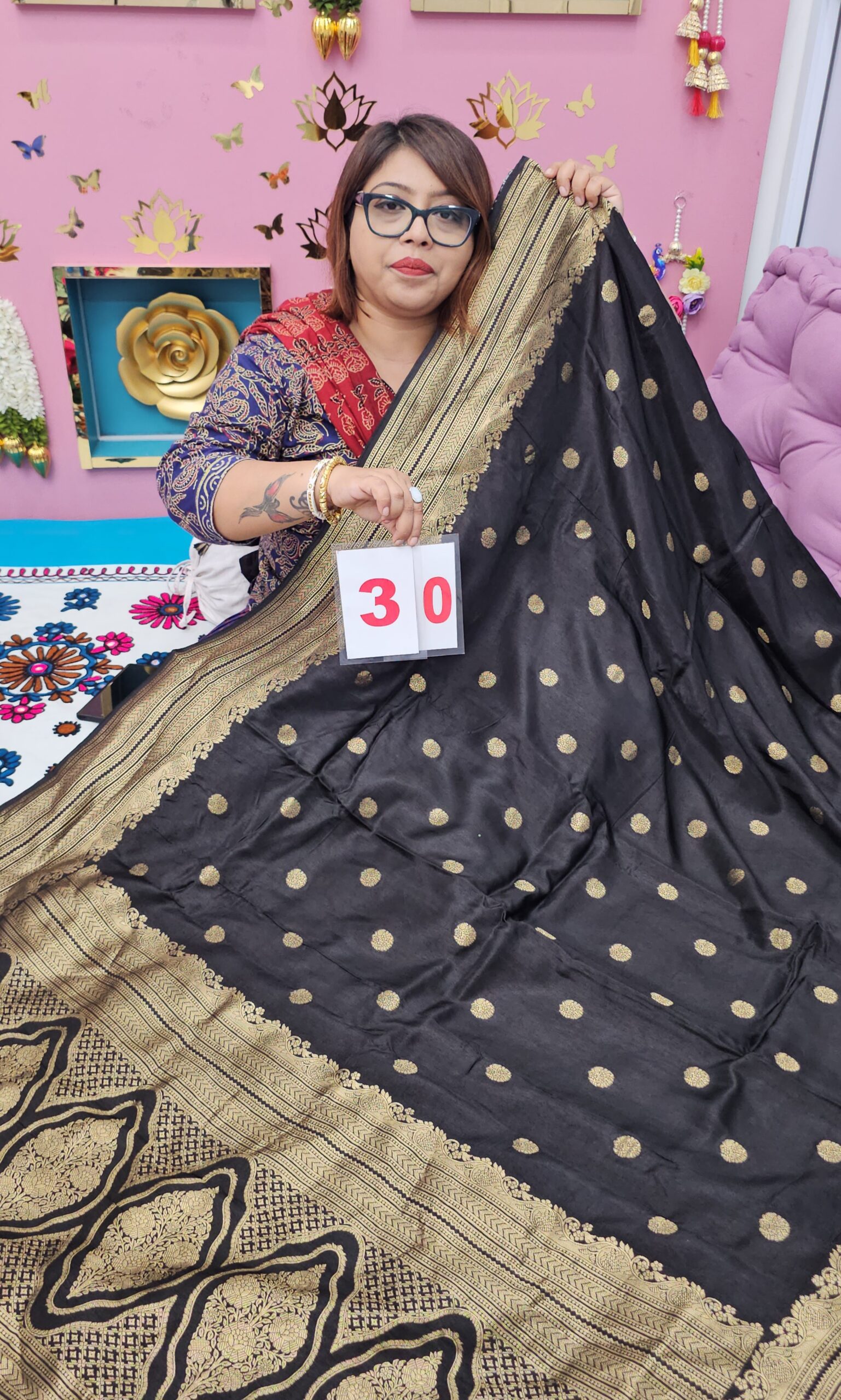 25TH SEP LIVE – PURE CREPE NIMZARI KHADDI SAREE (NO.30)