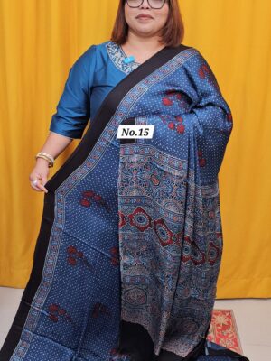 23RD SEP 2ND LIVE – DEFECTIVE PURE AJRAKH MODAL SILK SAREE (NO.15)