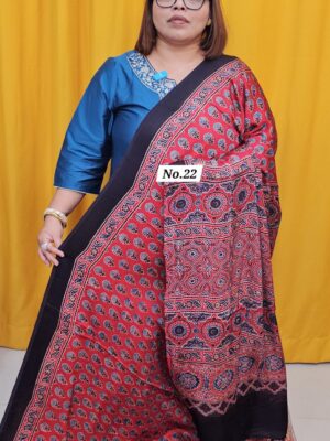 23RD SEP 2ND LIVE – DEFECTIVE PURE AJRAKH MODAL SILK SAREE (NO.22)
