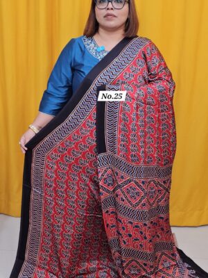 23RD SEP 2ND LIVE – DEFECTIVE PURE AJRAKH MODAL SILK SAREE (NO.25)