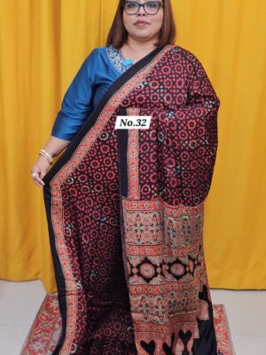 23RD SEP 2ND LIVE – DEFECTIVE PURE AJRAKH MODAL SILK SAREE (NO.32)