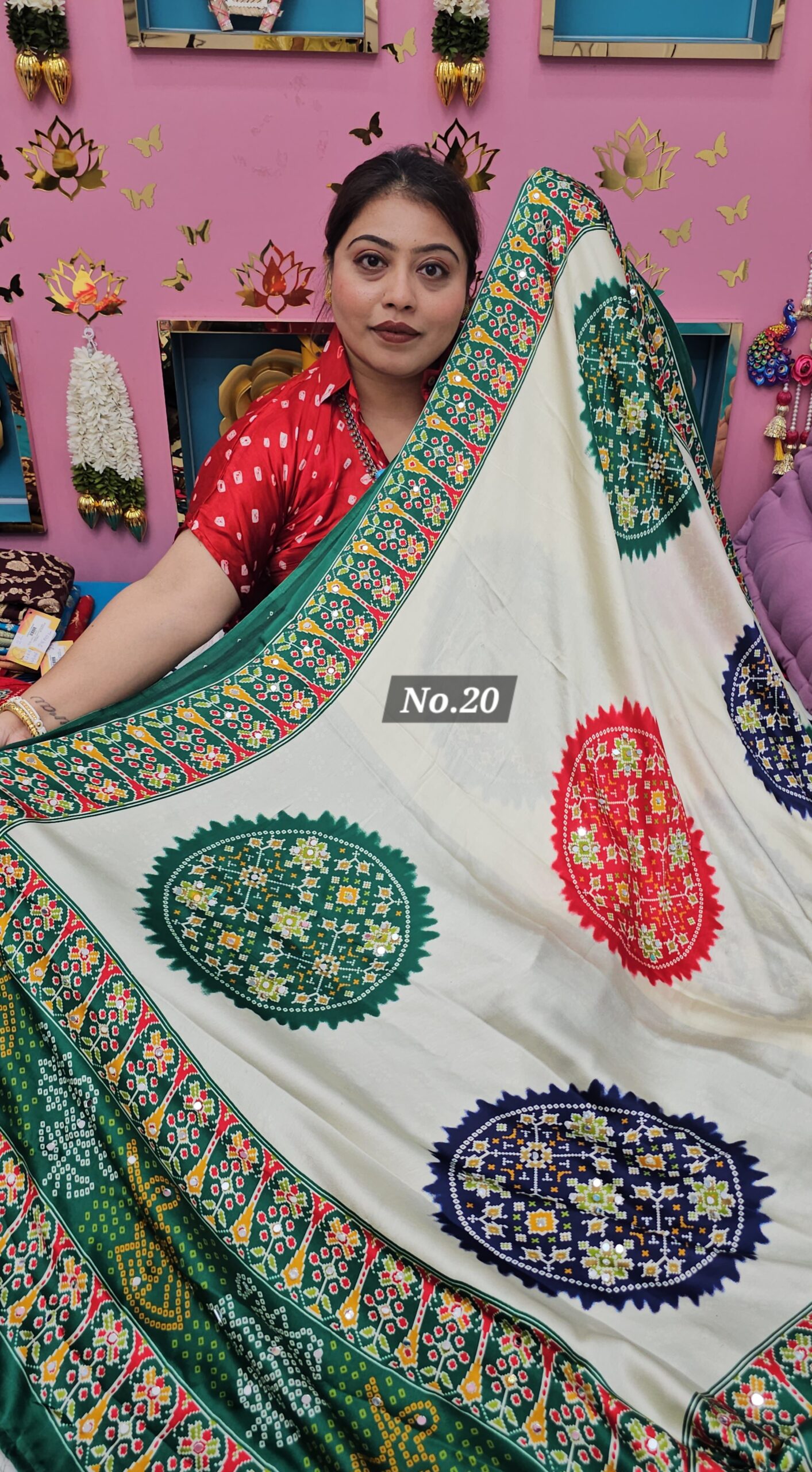 29TH SEP MEGA SALE LIVE – PREMIUM MIRROR CREPE MODAL SAREE (NO.20)