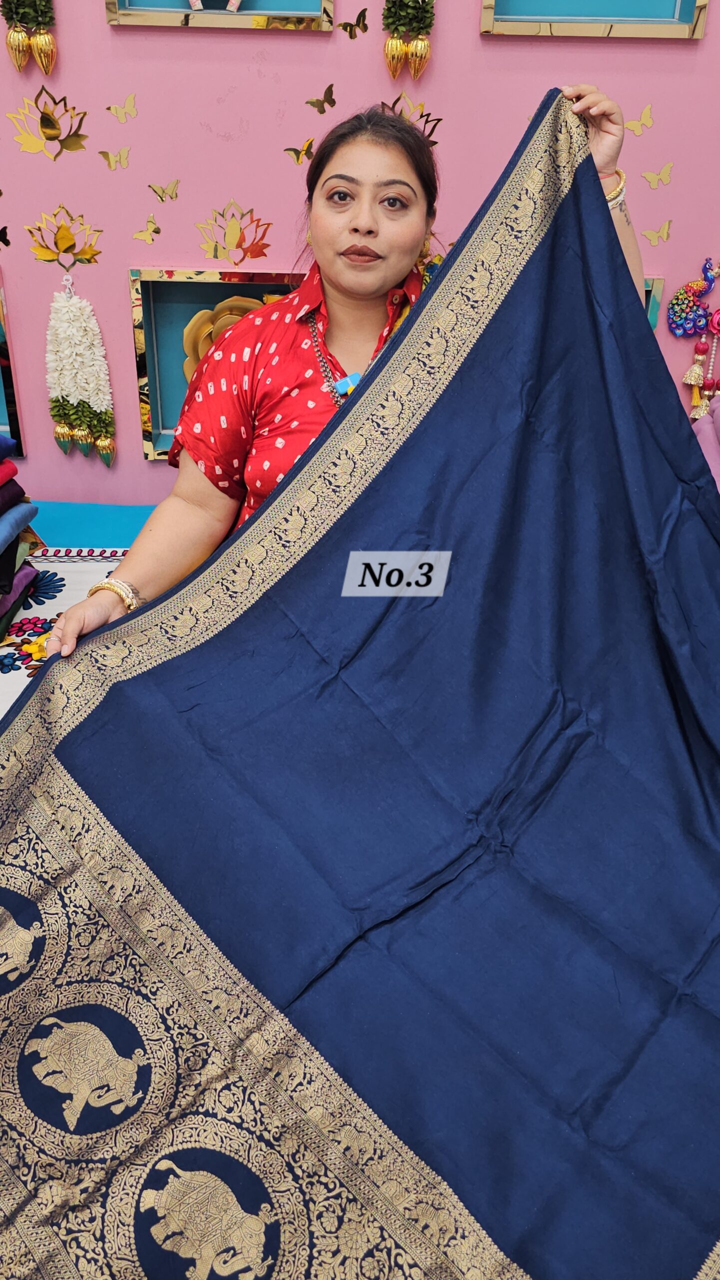 27TH SEP MEGA SALE LIVE – PURE DOLA SILK NAKSHI SAREE (NO.3)