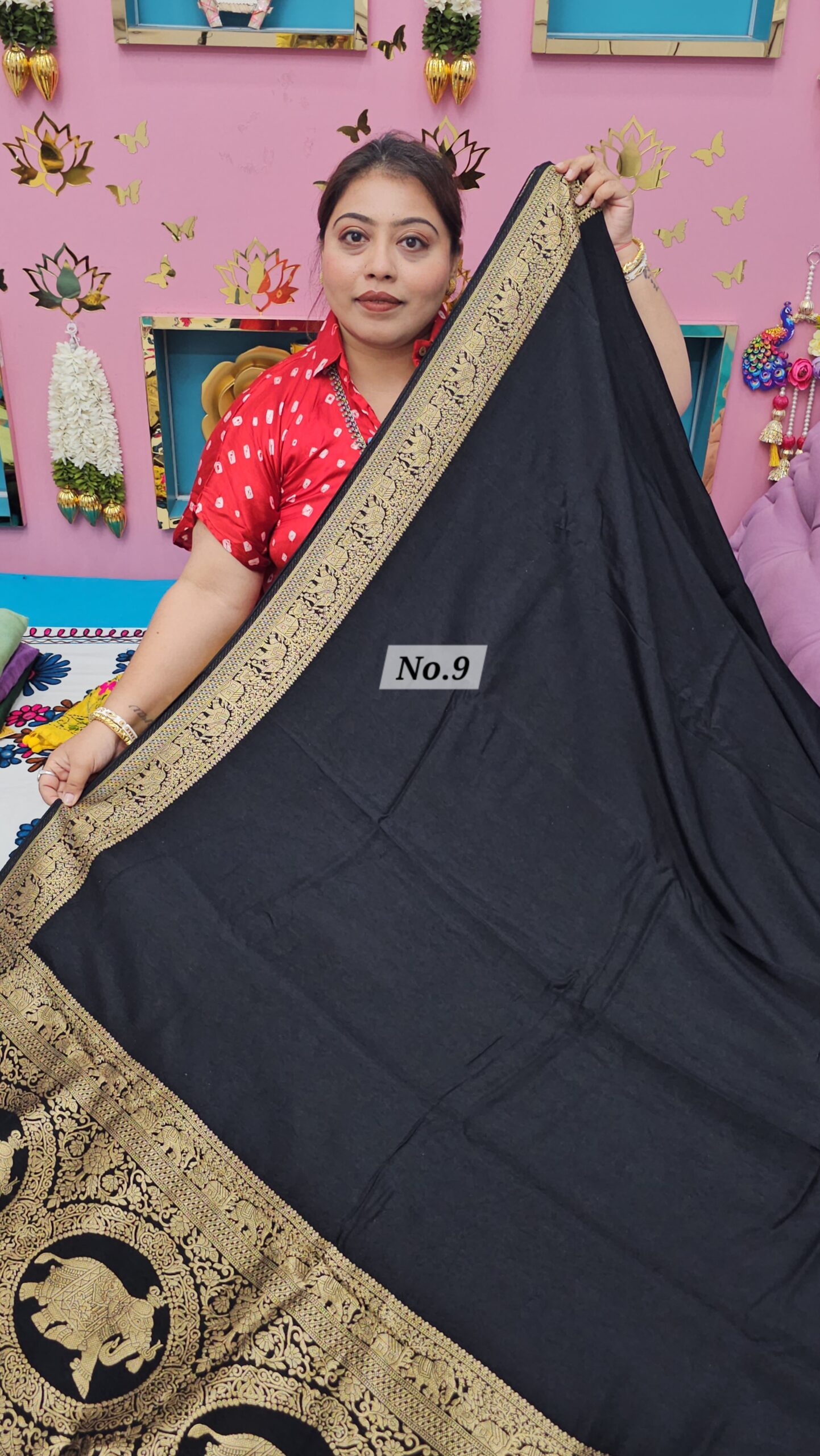 27TH SEP MEGA SALE LIVE – PURE DOLA SILK NAKSHI SAREE (NO.9)