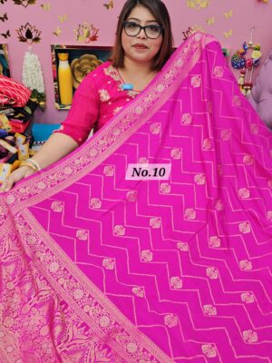 30TH SEP MEGA SALE  LIVE – GEORGETTE SILK KHADDI SAREE (NO.10)