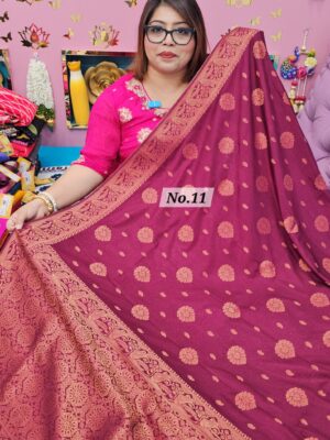 30TH SEP MEGA SALE  LIVE – GEORGETTE SILK KHADDI SAREE (NO.11)