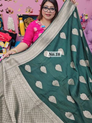 30TH SEP MEGA SALE  LIVE – SEMI TUSSAR INDIAN SILK SAREE (NO.18)