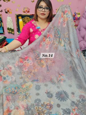 30TH SEP MEGA SALE 2ND LIVE – MOSS CHIFFON SAREE (NO.14)