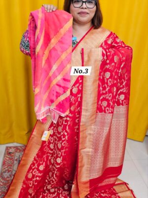 9TH SEP LIVE – GEORGETTE SILK KHADDI WITH RANDOM CHIFFON SAREE (COMBO-3)
