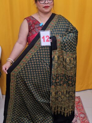 14TH SEP 2ND LIVE –  PURE AJRAKH MODAL SILK SAREE (NO.12)