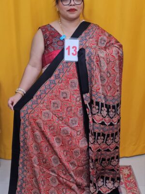 14TH SEP 2ND LIVE –  PURE AJRAKH MODAL SILK SAREE (NO.13)
