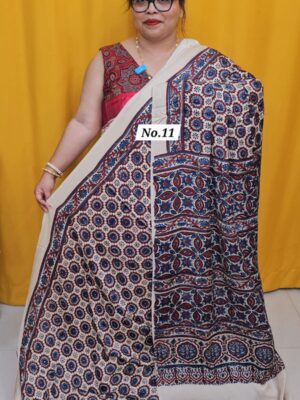 14TH SEP 2ND LIVE –  PURE AJRAKH MODAL SILK SAREE (NO.11)