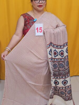 14TH SEP 2ND LIVE –  PURE AJRAKH MODAL SILK SAREE (NO.15)