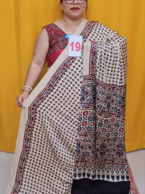 14TH SEP 2ND LIVE –  PURE AJRAKH MODAL SILK SAREE (NO.19)