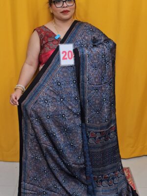 14TH SEP 2ND LIVE –  PURE AJRAKH MODAL SILK SAREE (NO.20)
