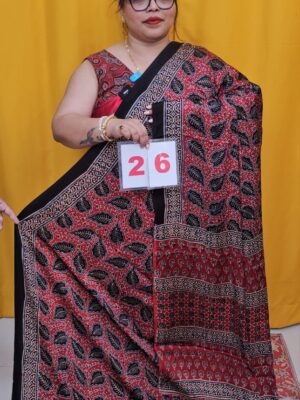 14TH SEP 2ND LIVE –  PURE AJRAKH MODAL SILK SAREE (NO.26)