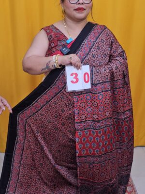14TH SEP 2ND LIVE –  PURE AJRAKH MODAL SILK SAREE (NO.30)