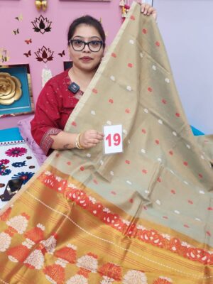 16TH SEP LIVE – PURE HANDLOOM LINEN SAREE (NO.19)