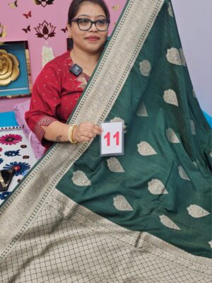 16TH SEP LIVE – TUSSAR CREPE SILK BANARSI SAREE (NO.11)
