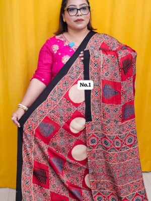 28TH SEP 2nd MEGA SALE LIVE – PURE AJRAKH MODAL SILK SAREE (NO.1)
