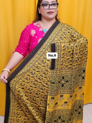 28TH SEP 2nd MEGA SALE LIVE – PURE AJRAKH MODAL SILK SAREE (NO.8)