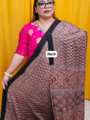 28TH SEP 2nd MEGA SALE LIVE – PURE AJRAKH MODAL SILK SAREE (NO.9)