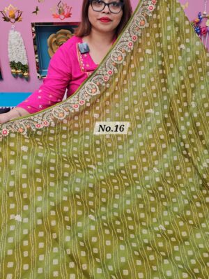 8TH OCT MEGA SALE LIVE – MOSS CHIFFON SAREE (NO.16)