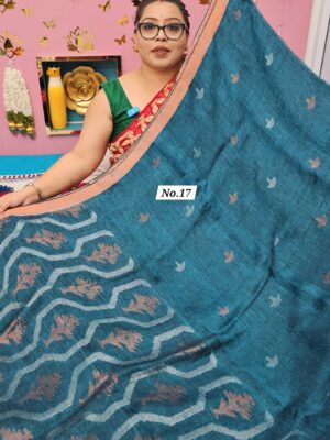 7TH OCT MEGA SALE LIVE – PURE HANDLOOM LINEN SAREE (NO.17)