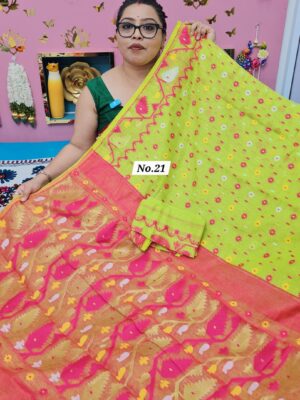 7TH OCT MEGA SALE LIVE – PURE BENGAL HANDLOOM JAMDANI SAREE (NO.21)