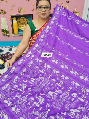 7TH OCT MEGA SALE LIVE – KATHA STICH SOFT SILK SAREE (NO.26)