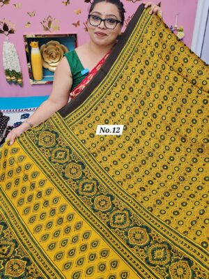 13TH OCT MEGA SALE LIVE – PURE AJRAKH MODAL SILK SAREE (NO.12)