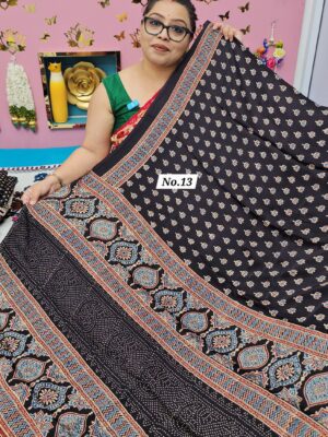 13TH OCT MEGA SALE LIVE – PURE AJRAKH MODAL SILK SAREE (NO.13)