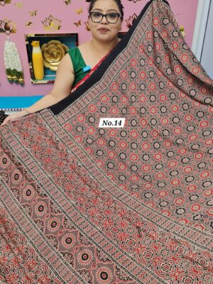 13TH OCT MEGA SALE LIVE – PURE AJRAKH MODAL SILK SAREE (NO.14)